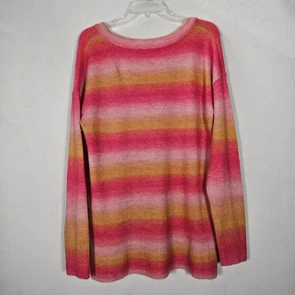 Gap Sweater L Multicolor Striped‎ Wool Blend Pullover Tunic Long Sleeve Preppy - Picture 7 of 12